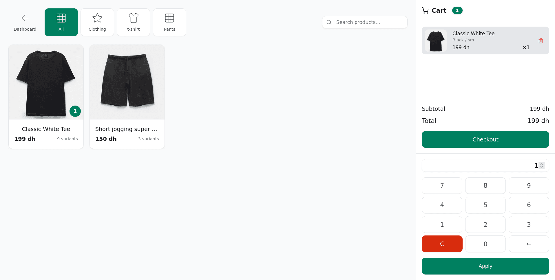 Point of Sale Interface